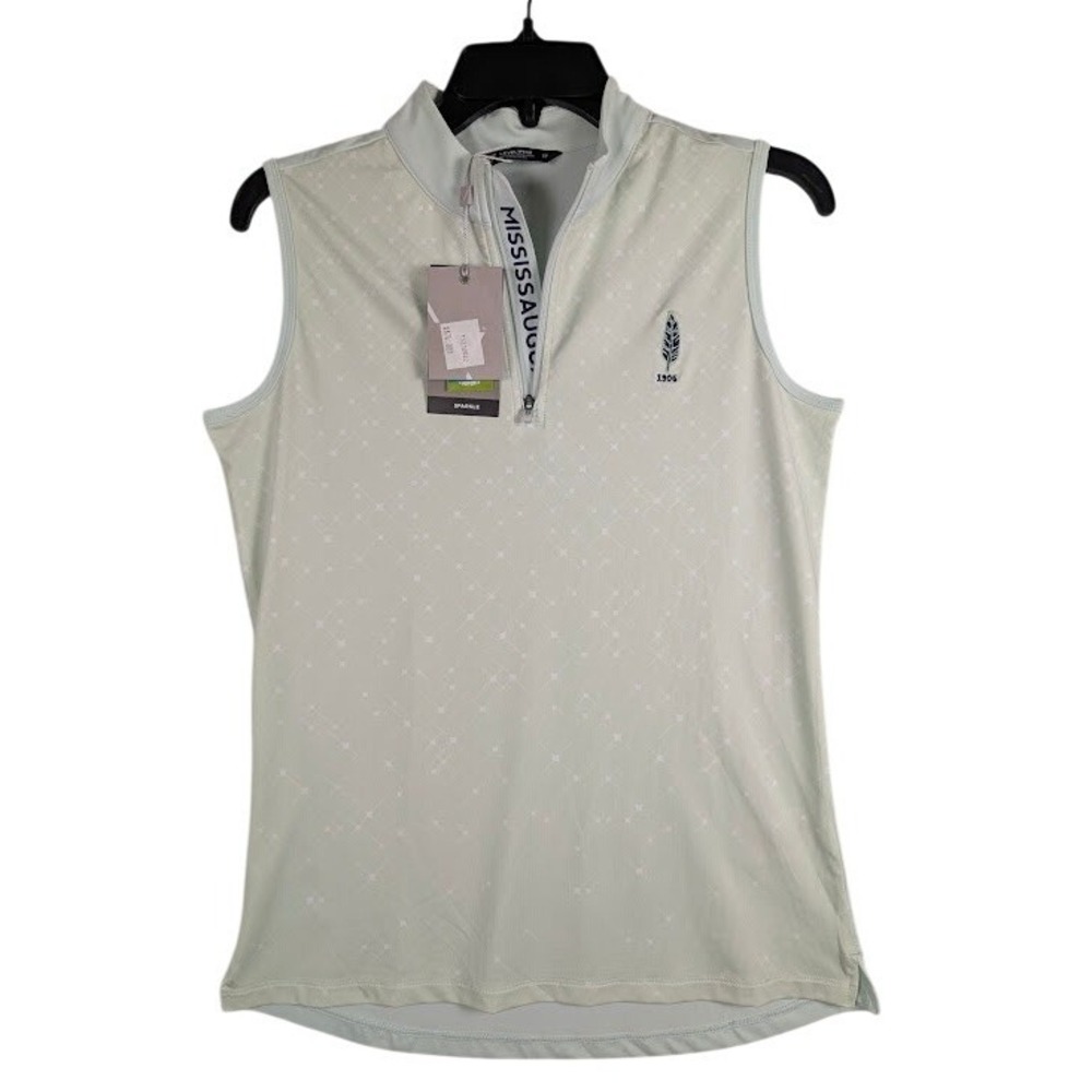 Levelwear Mississaugua GCC Golf Top Womens S Mint Green 1/4 Zip Sleeveless
